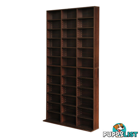 Adjustable CD DVD Book Storage Shelf Brown