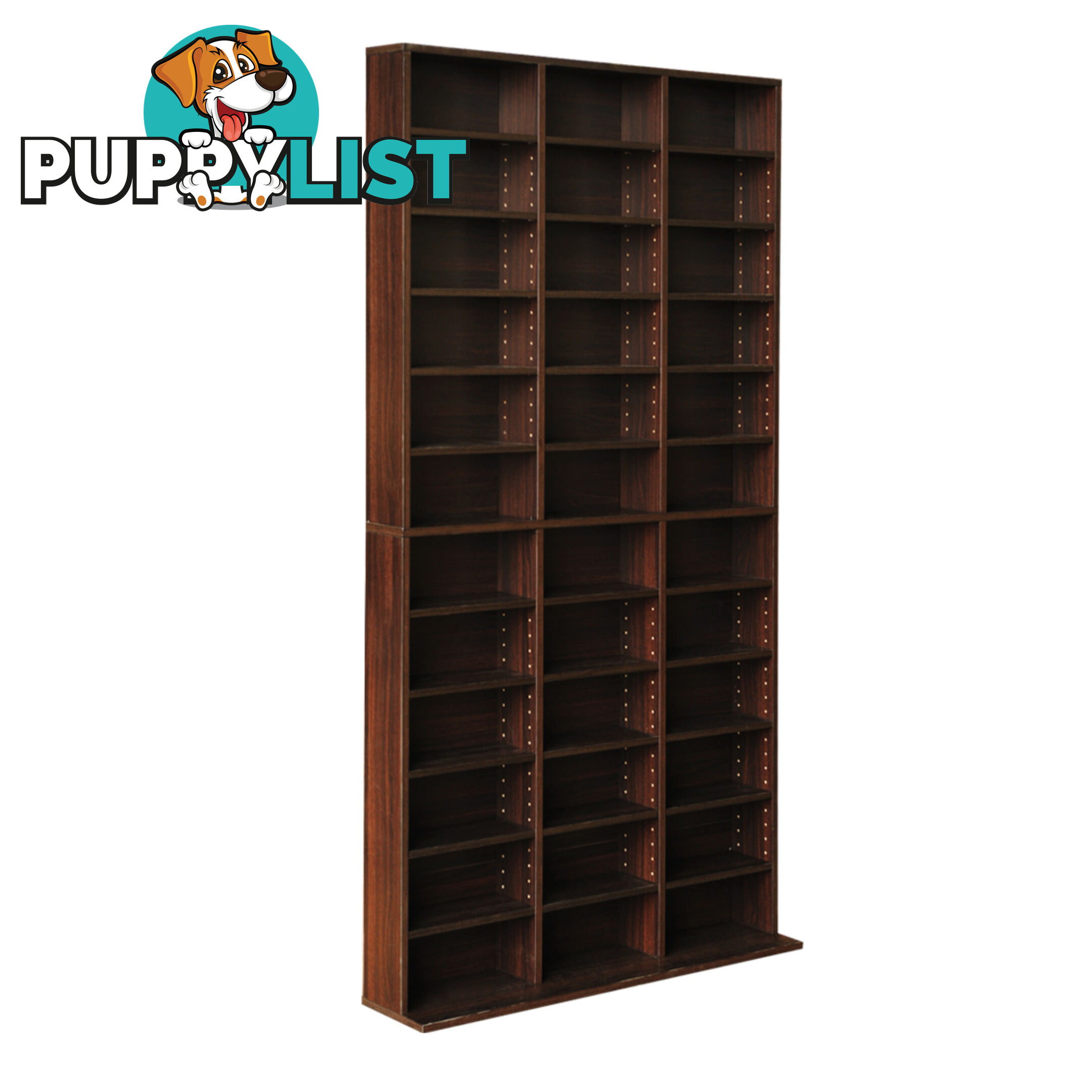 Adjustable CD DVD Book Storage Shelf Brown