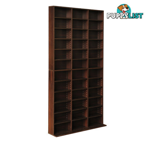 Adjustable CD DVD Book Storage Shelf Brown