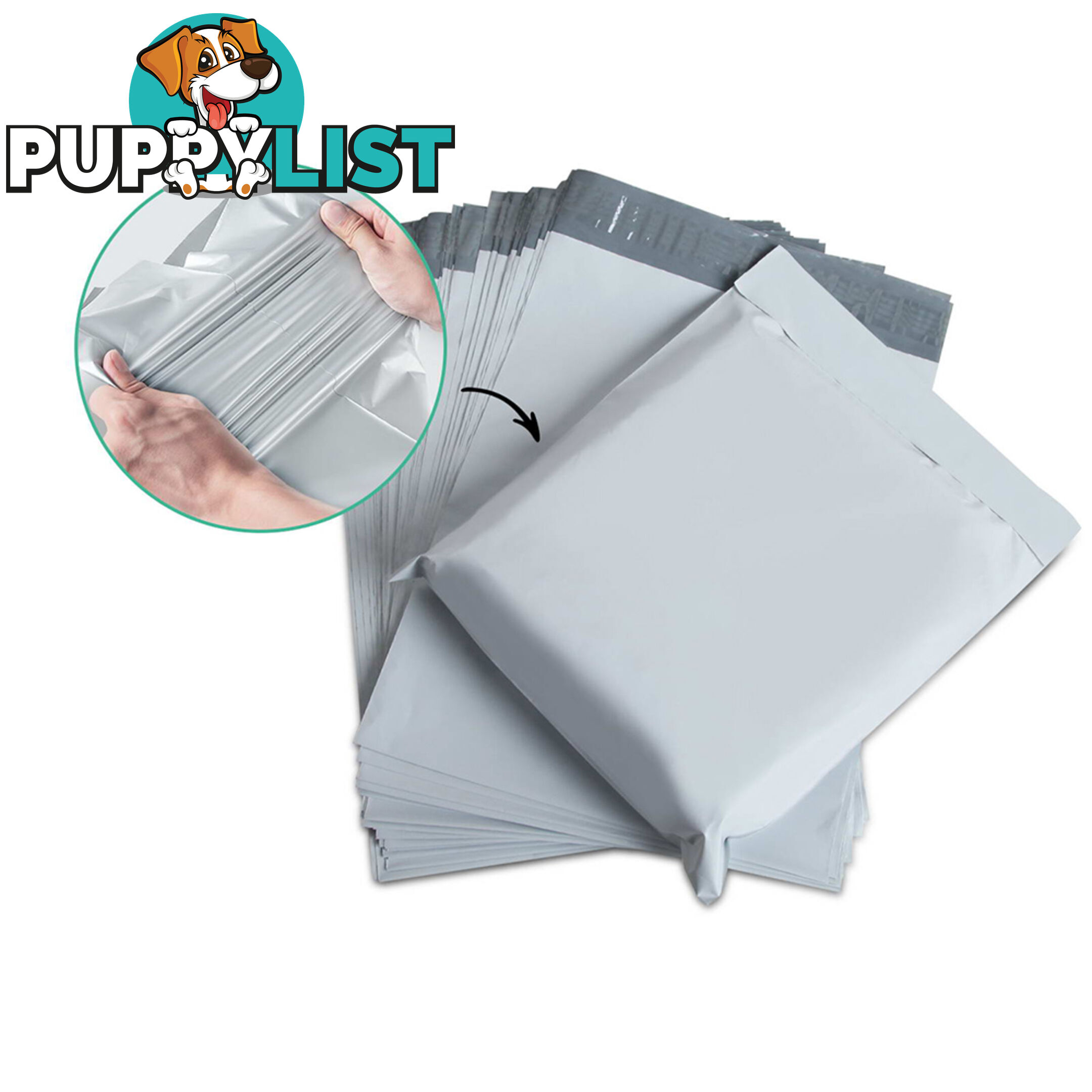 Set of 100 Poly Mailer Bags - 225 x 330mm