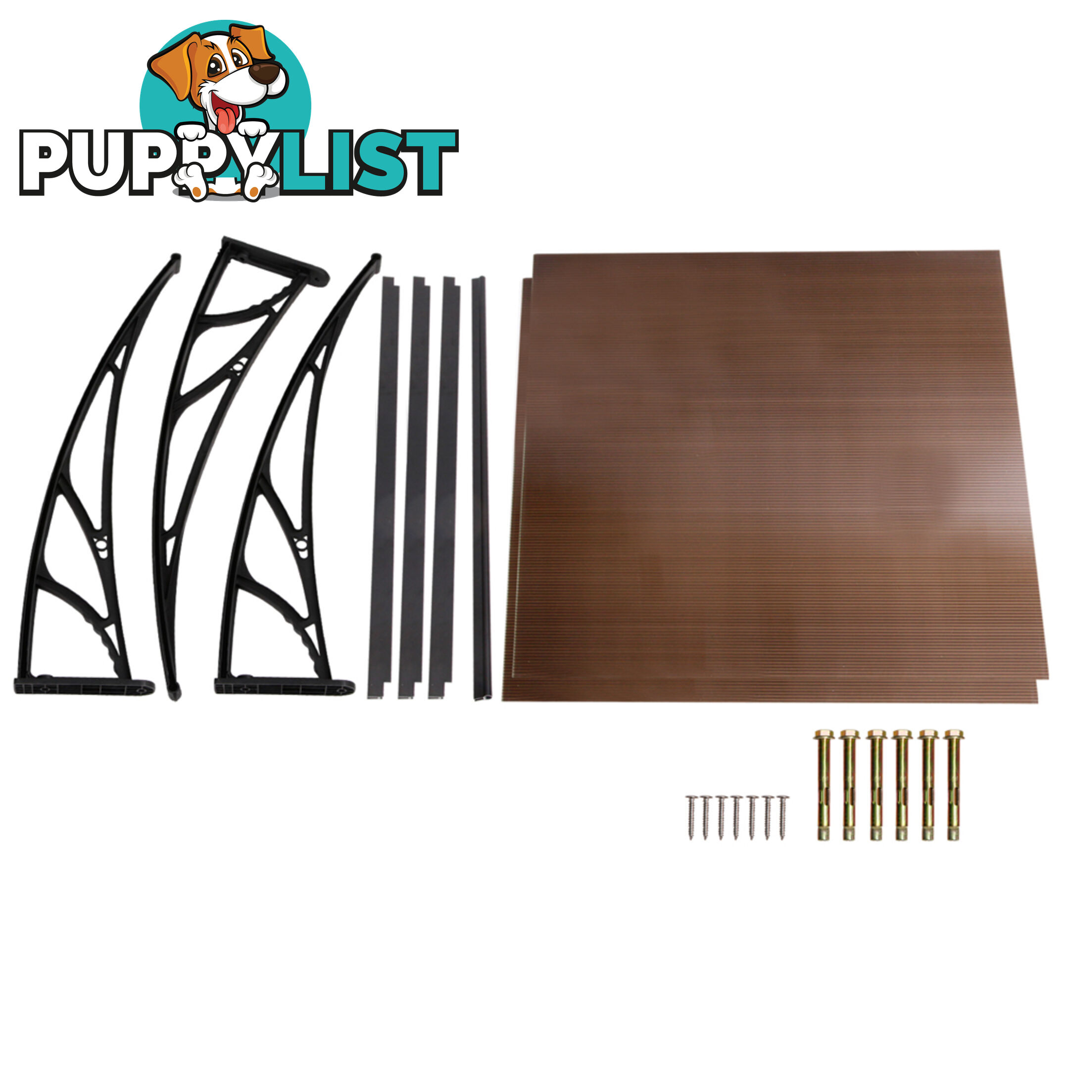 DIY Window Door Awning Cover Brown 100 x 200cm