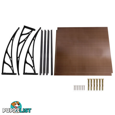 DIY Window Door Awning Cover Brown 100 x 200cm