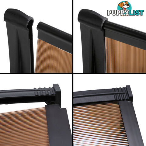 DIY Window Door Awning Cover Brown 100 x 200cm