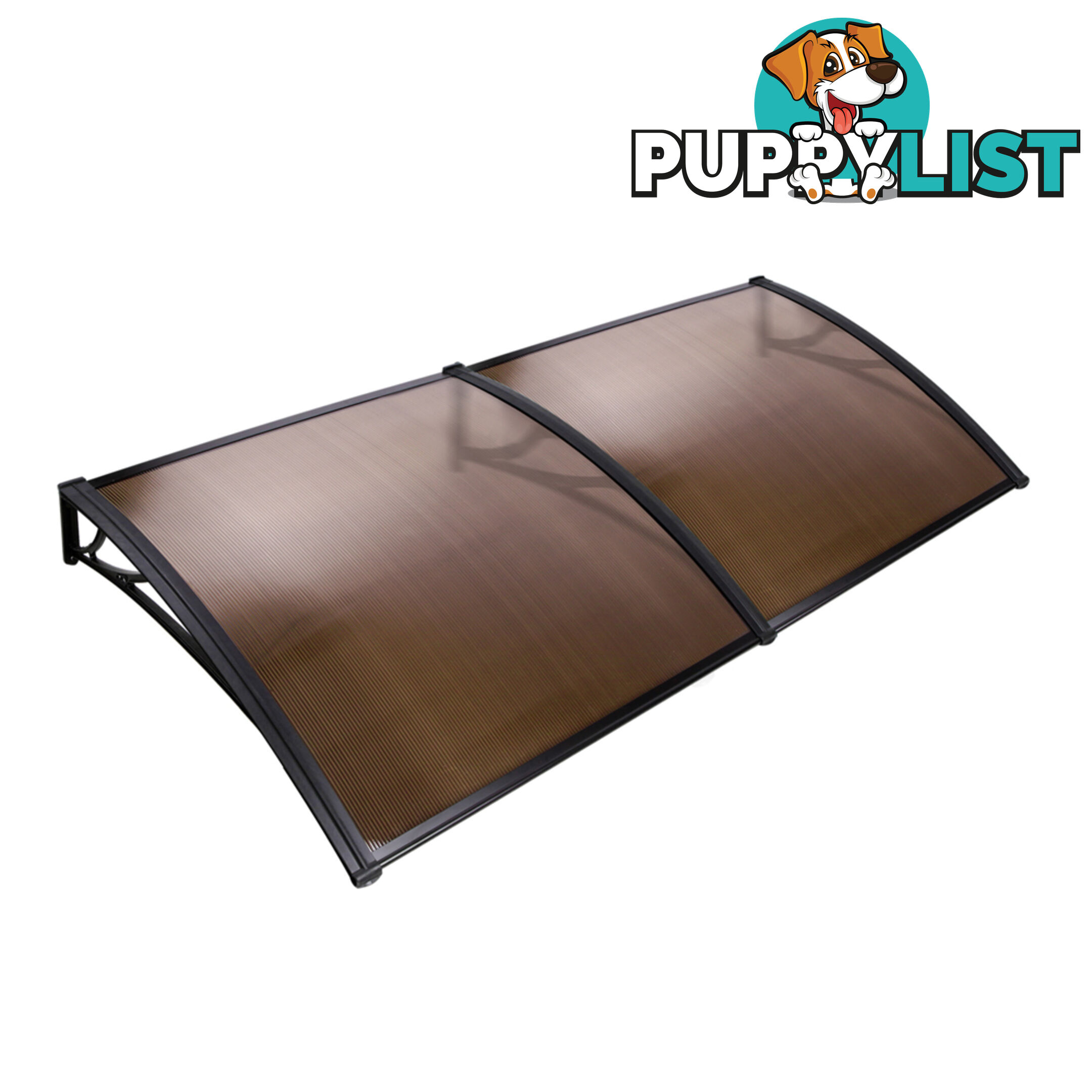 DIY Window Door Awning Cover Brown 100 x 200cm