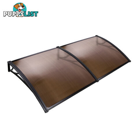 DIY Window Door Awning Cover Brown 100 x 200cm