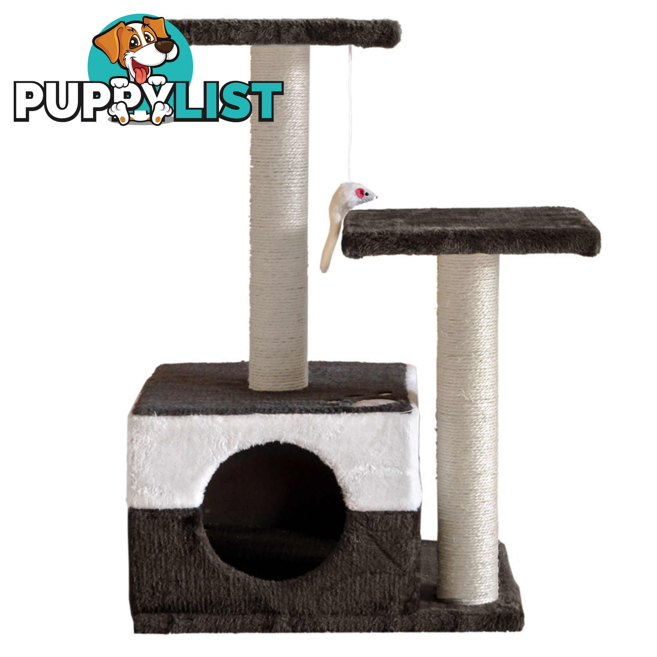 Cat Scratching Poles Post Furniture Tree 70cm White Dark Grey