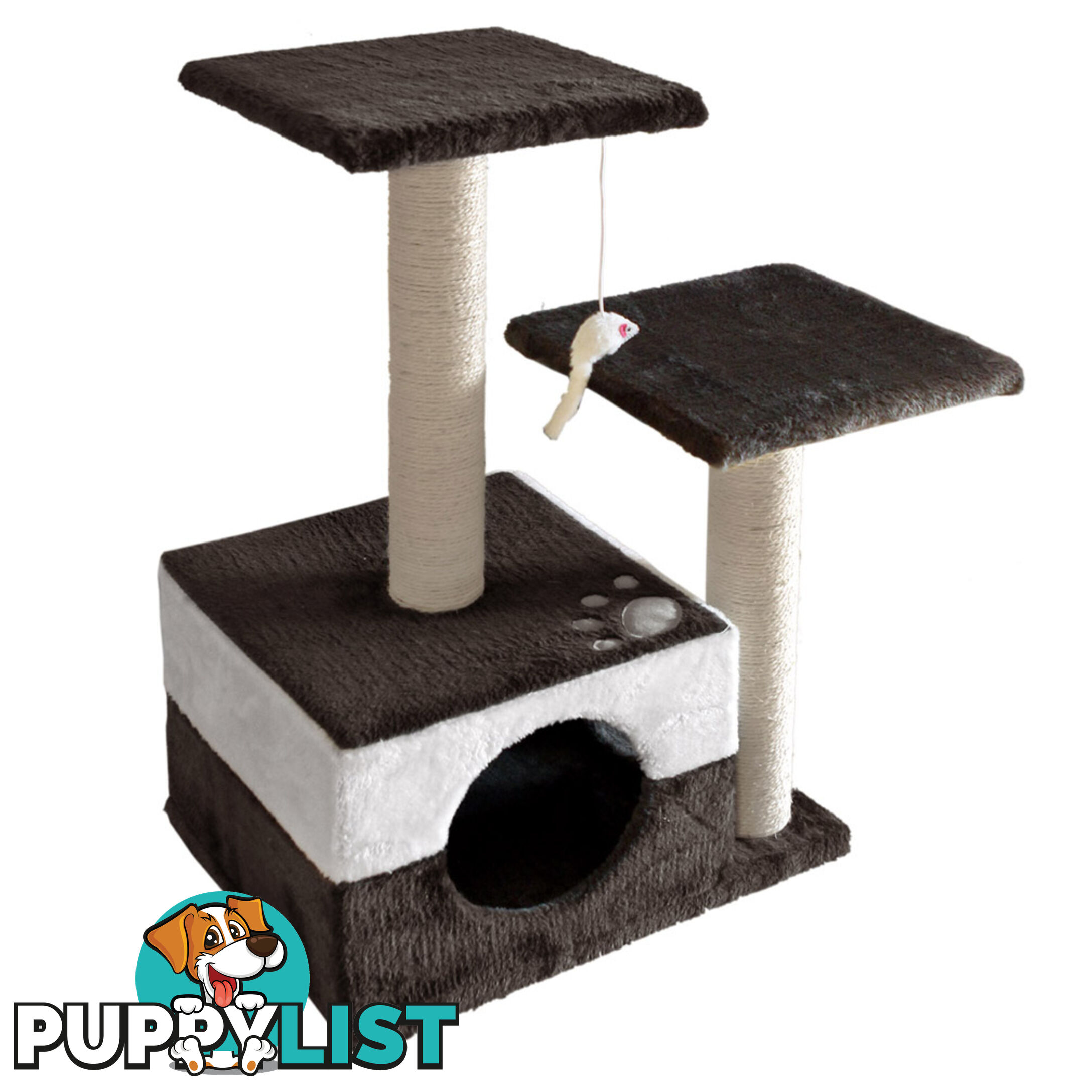 Cat Scratching Poles Post Furniture Tree 70cm White Dark Grey