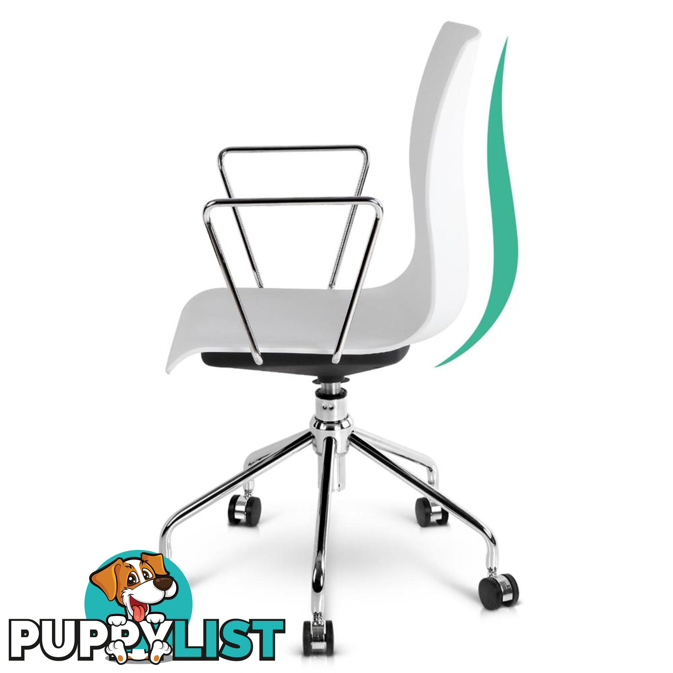 Modern Office Chair with Armrests White