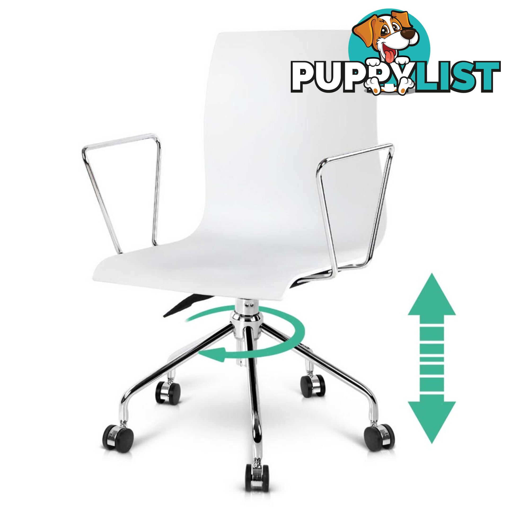 Modern Office Chair with Armrests White