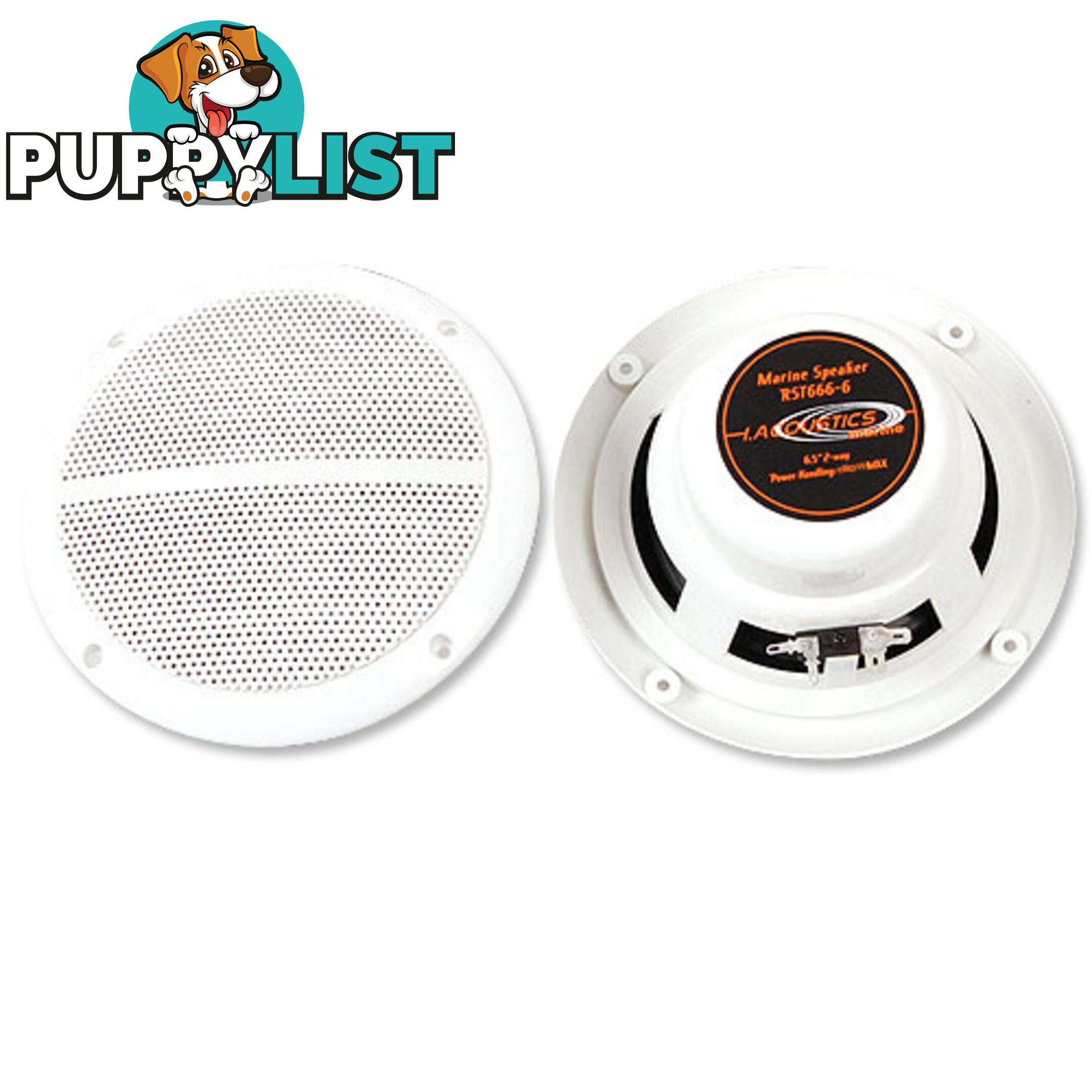 Set of 2 6.5 inch 2-Way Outdoor Boat Waterproof Marine Speaker