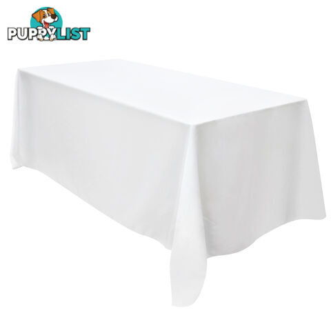 6 Pcs Wedding Table Cloth Rectangle 259cm White