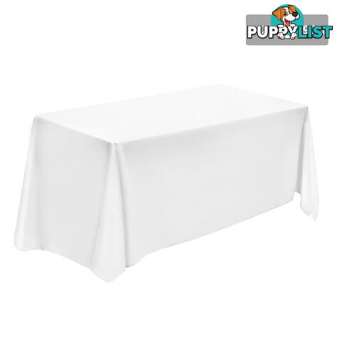 6 Pcs Wedding Table Cloth Rectangle 259cm White