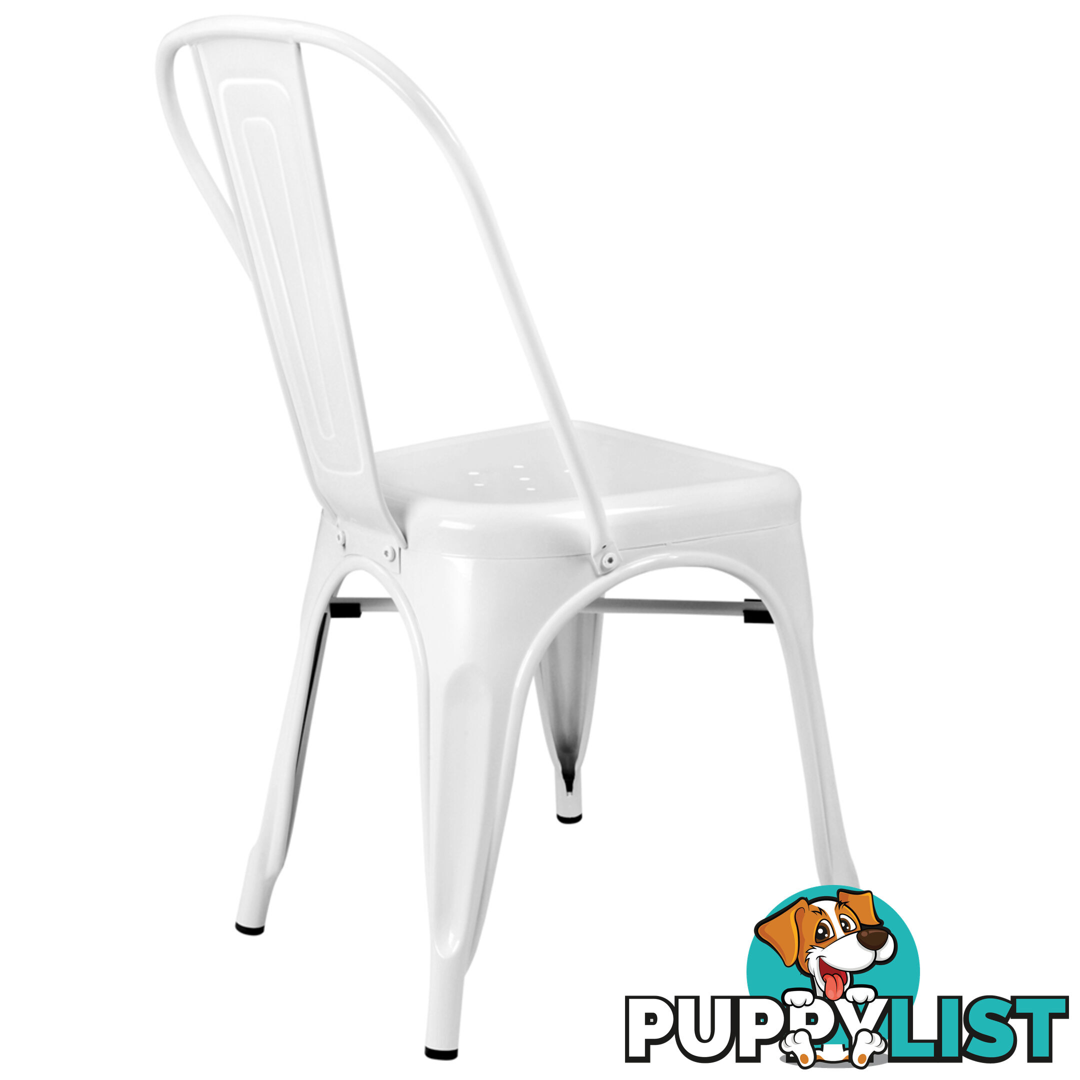 Set of 4 Replica Tolix Dining Metal Chair Gloss White