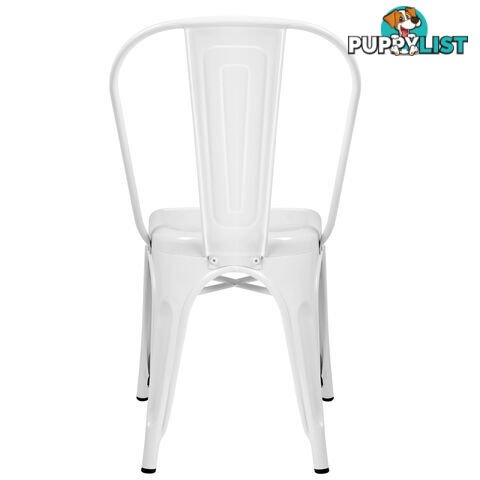 Set of 4 Replica Tolix Dining Metal Chair Gloss White