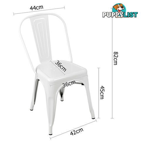 Set of 4 Replica Tolix Dining Metal Chair Gloss White