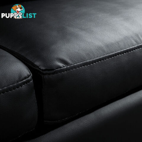 4 Seater PU Leather Sofa Modular Lounge Suite Black