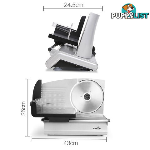 150W  Meat Slicer with Stainless Steel Blade - Silver