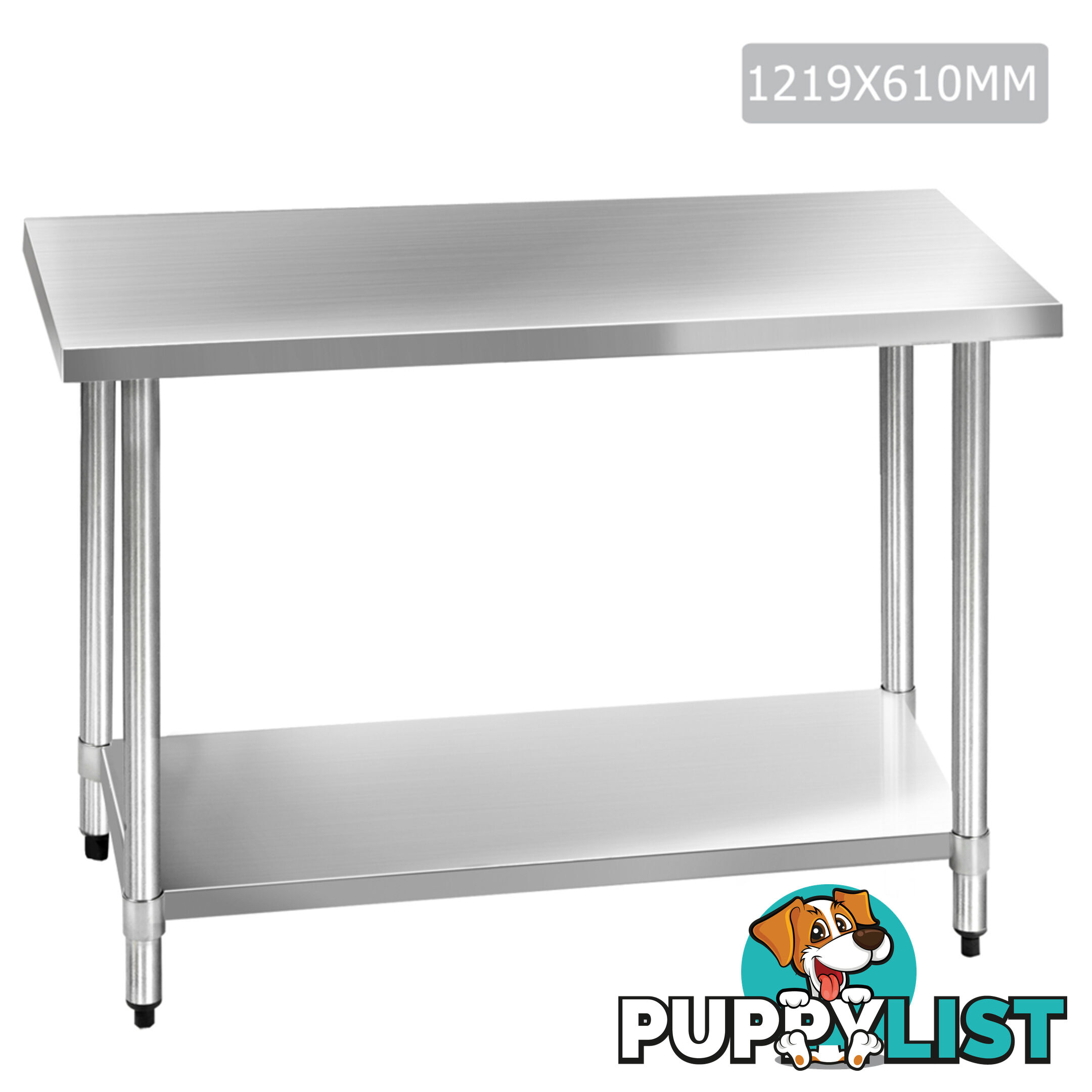 304 Stainless Steel Kitchen Work Bench Table 1219mm