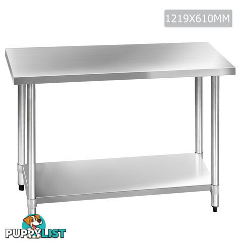 304 Stainless Steel Kitchen Work Bench Table 1219mm