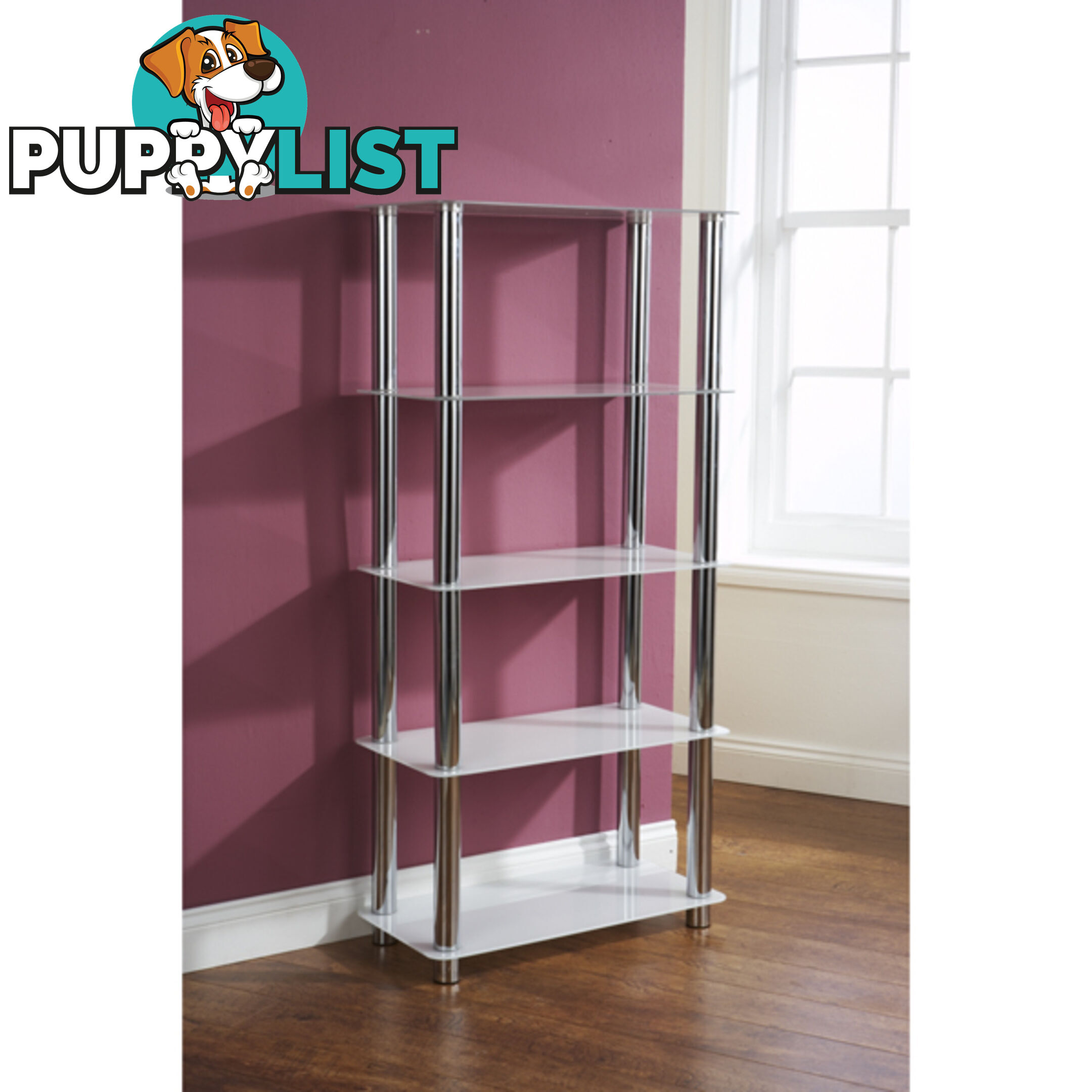 Amore 5 Tier Shelf Unit White