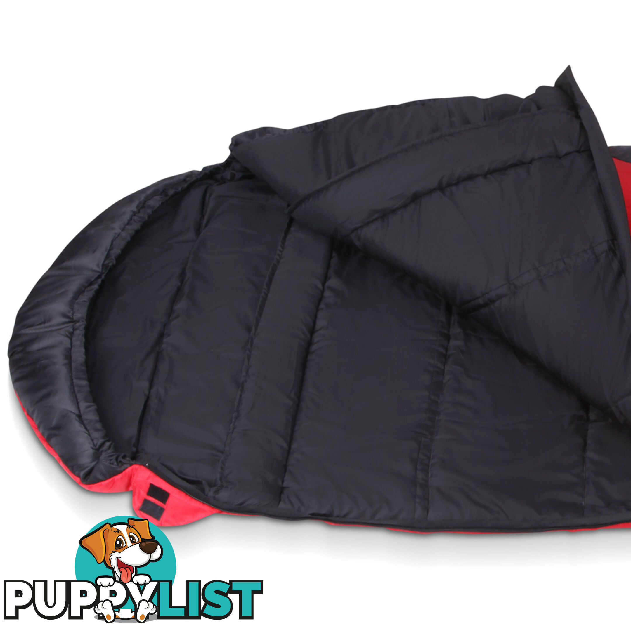 Camping Envelope Sleeping Bag Single Red Black