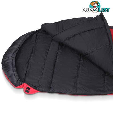 Camping Envelope Sleeping Bag Single Red Black