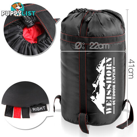 Camping Envelope Sleeping Bag Single Red Black