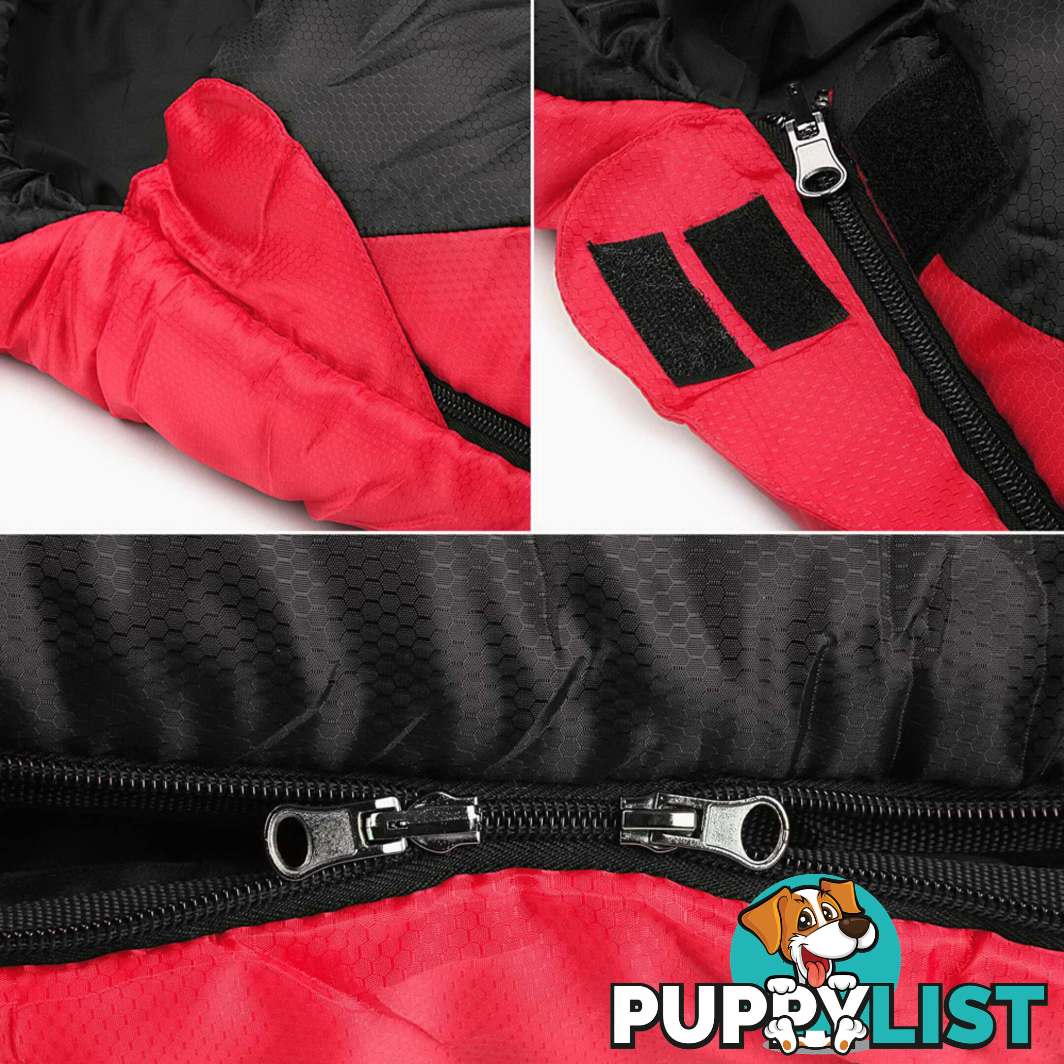 Camping Envelope Sleeping Bag Single Red Black