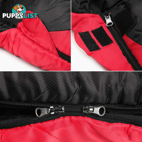 Camping Envelope Sleeping Bag Single Red Black