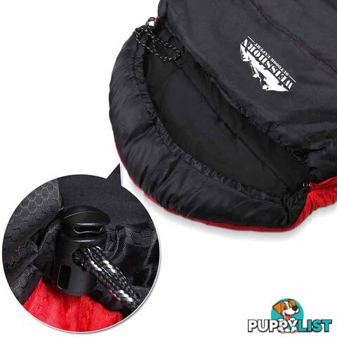 Camping Envelope Sleeping Bag Single Red Black