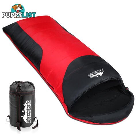 Camping Envelope Sleeping Bag Single Red Black