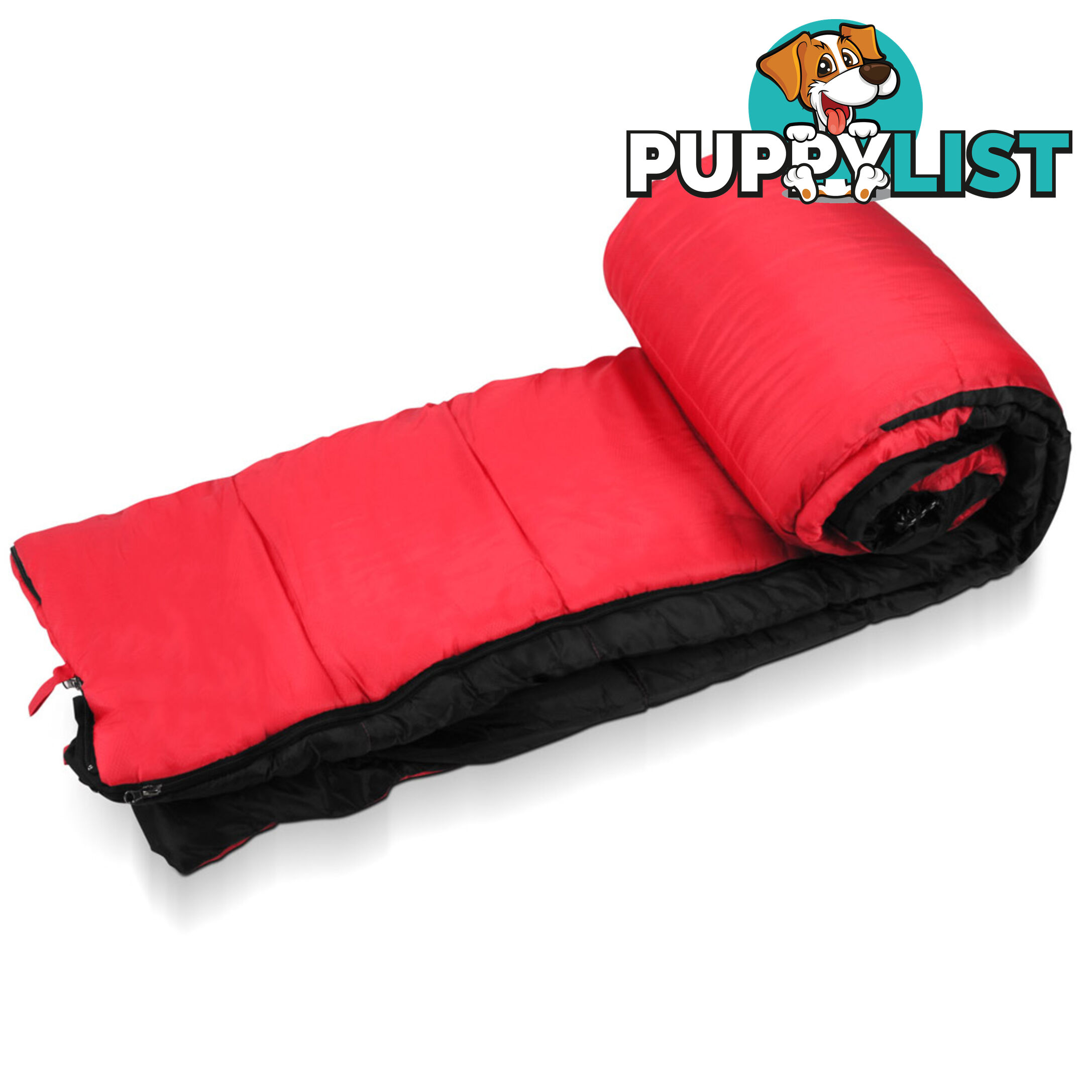 Camping Envelope Sleeping Bag Single Red Black