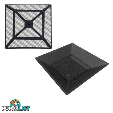 Outdoor Fire Pit BBQ Table Grill Fireplace Stone Pattern