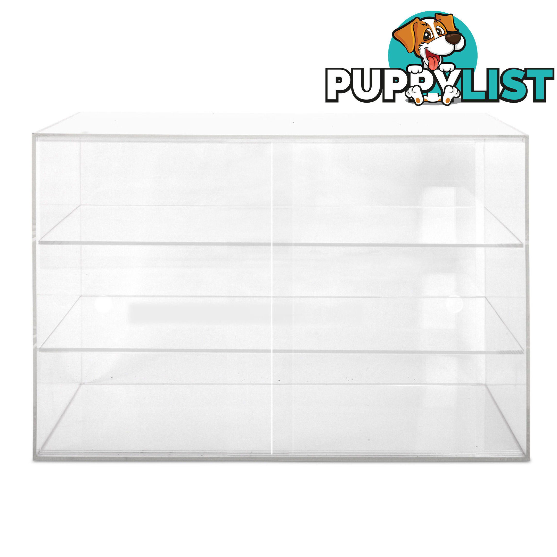 3 Tier Clear Acrylic Display Cabinet with Sliding Door