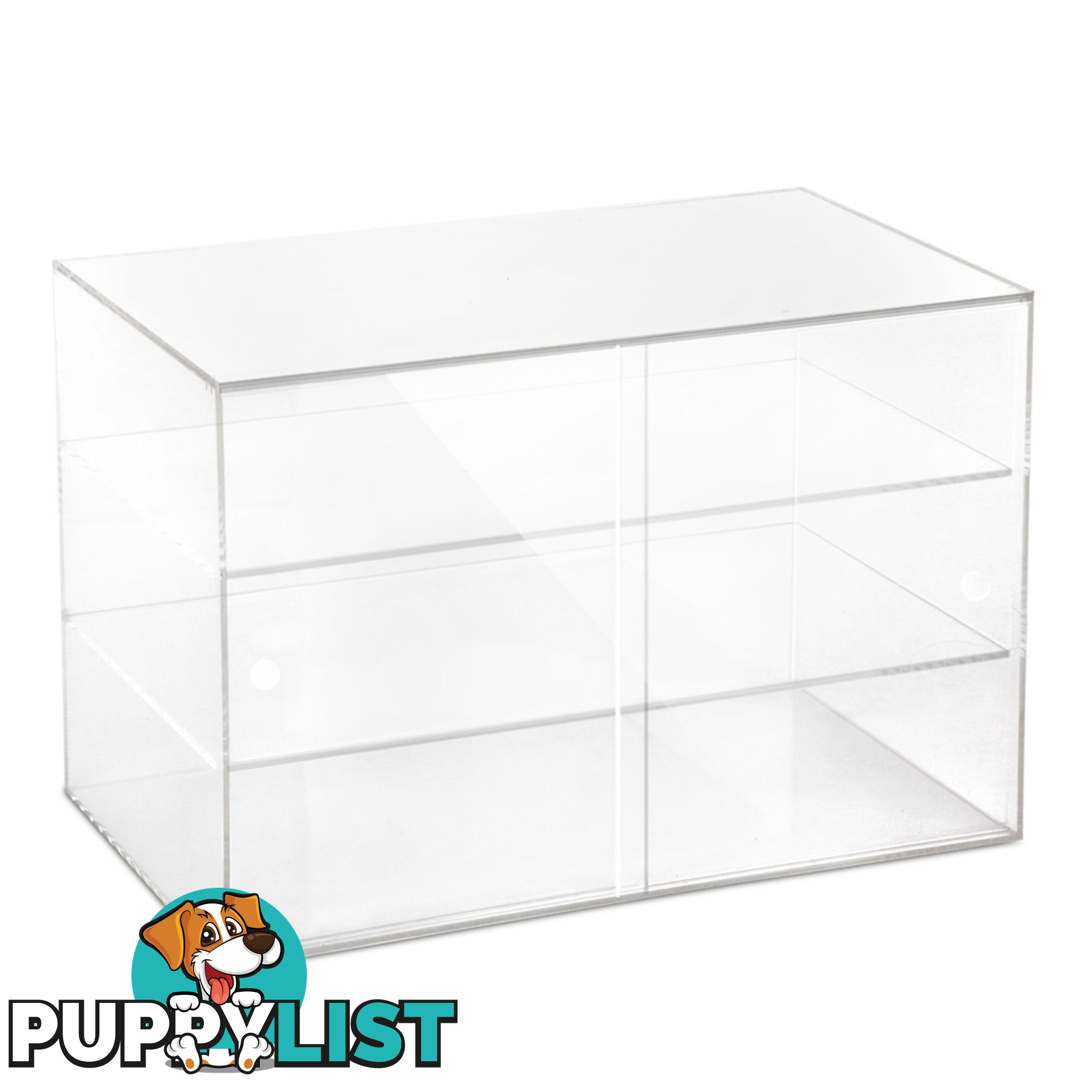 3 Tier Clear Acrylic Display Cabinet with Sliding Door