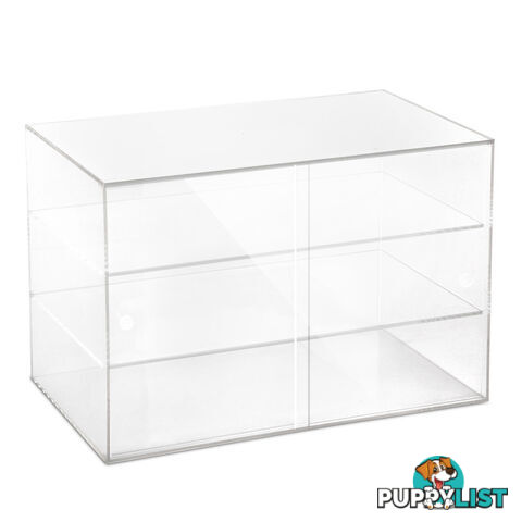 3 Tier Clear Acrylic Display Cabinet with Sliding Door