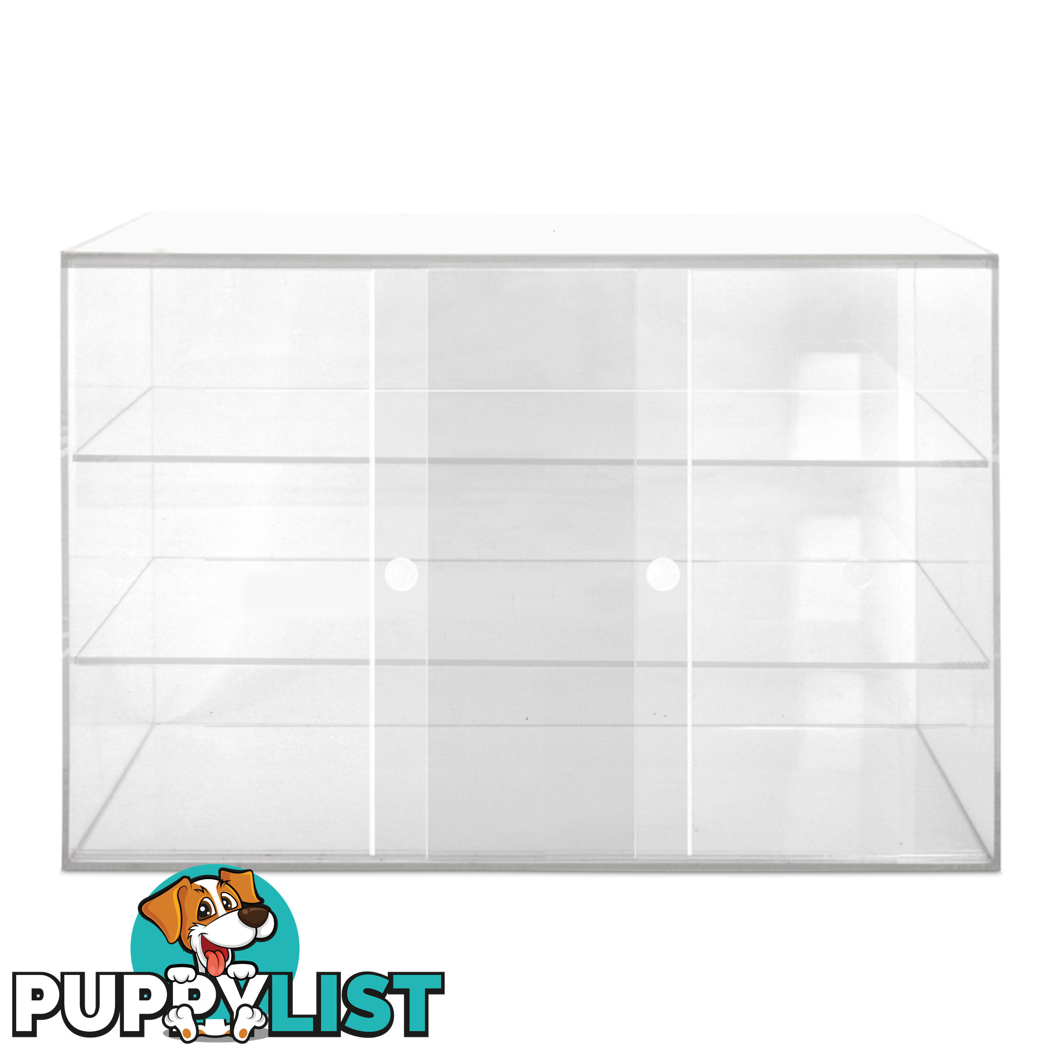 3 Tier Clear Acrylic Display Cabinet with Sliding Door