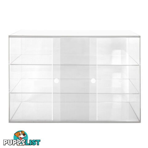 3 Tier Clear Acrylic Display Cabinet with Sliding Door