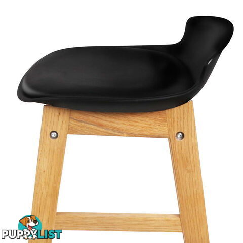 Set of 2 High Seat Back Barstools Black