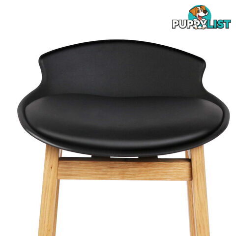 Set of 2 High Seat Back Barstools Black