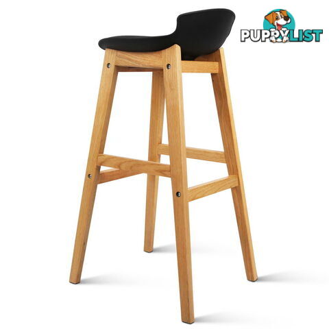 Set of 2 High Seat Back Barstools Black