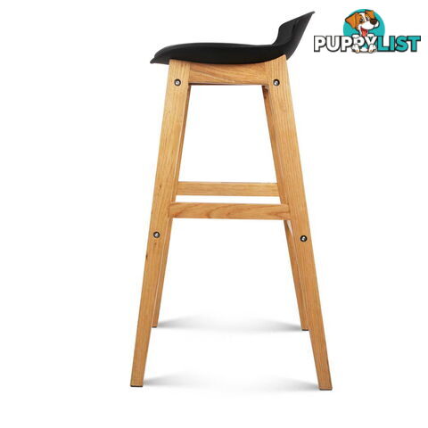 Set of 2 High Seat Back Barstools Black