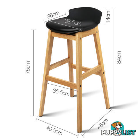 Set of 2 High Seat Back Barstools Black