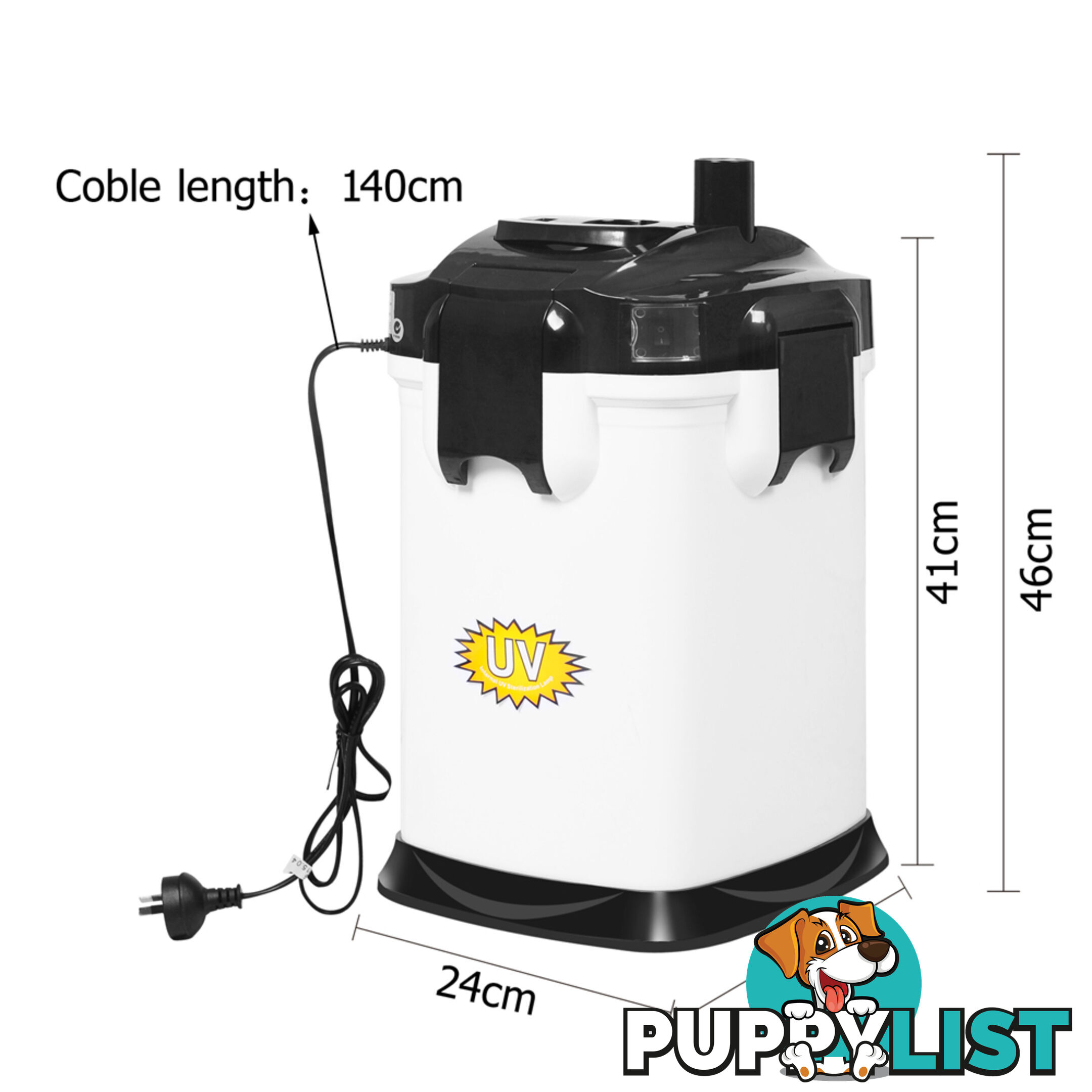 Aquarium Fish Tank External Canister Filter 2200LPH White