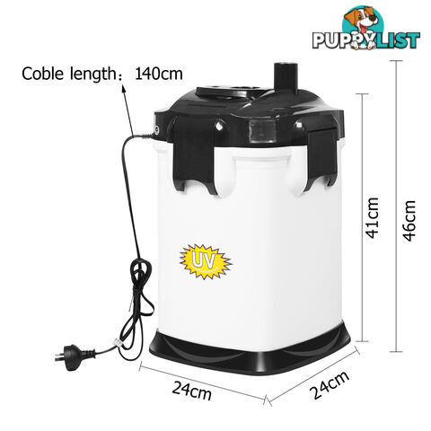 Aquarium Fish Tank External Canister Filter 2200LPH White