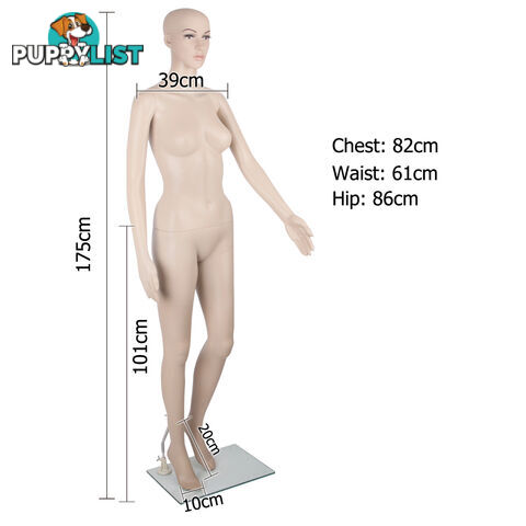 Full Body Female Mannequin Cloth Display Tailor Dressmaker Skin Tone 175cm