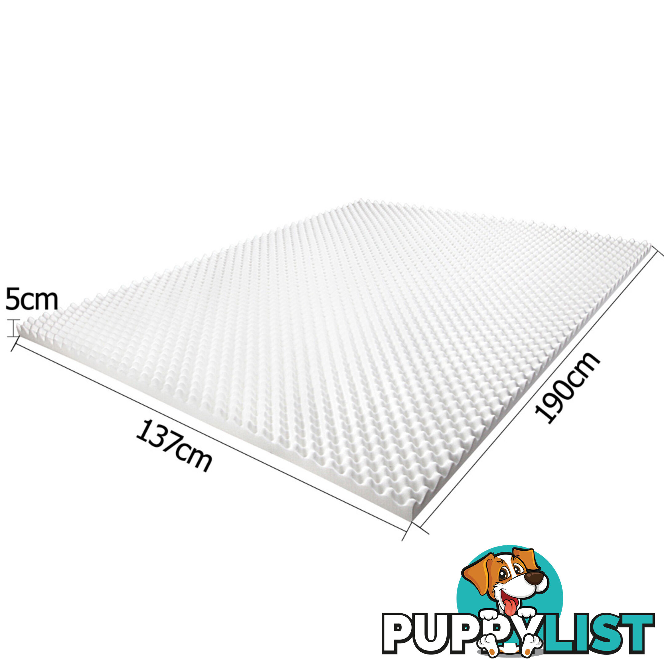 Deluxe Egg Crate Mattress Topper 5 cm Underlay Protector Double