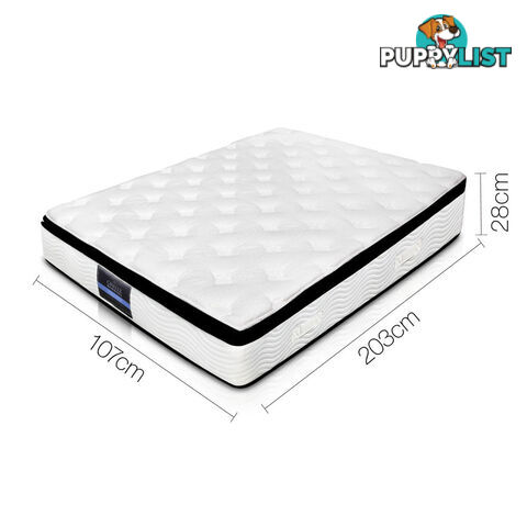 Latex Pillow Top Pocket Spring Mattress King Single