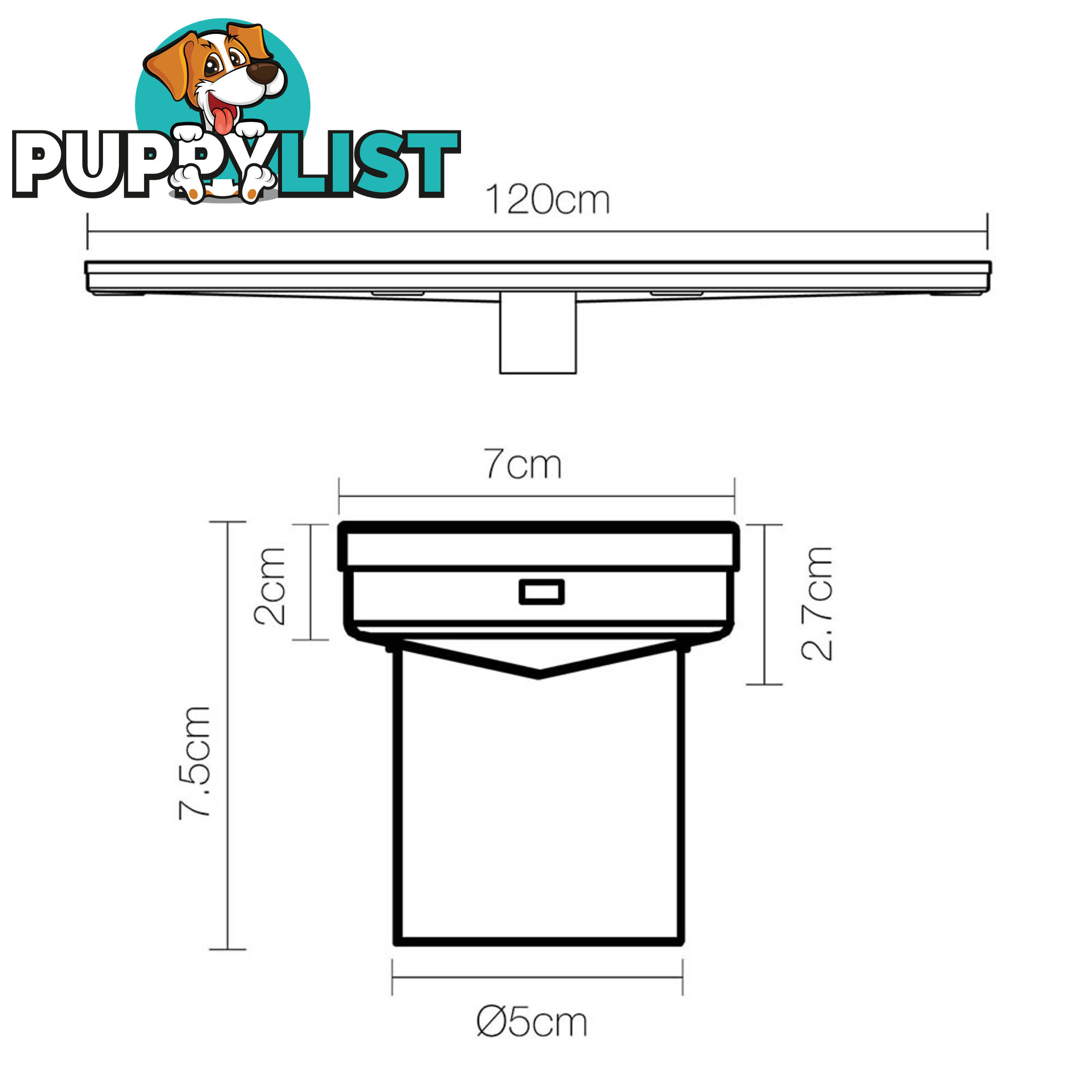 Tile Insert Stainless Steel Shower Grate Drain Floor Bathroom 1200mm