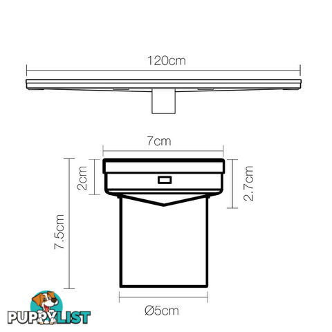 Tile Insert Stainless Steel Shower Grate Drain Floor Bathroom 1200mm